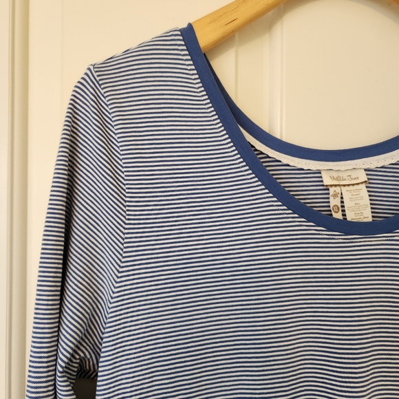 Matilda Jane Dress Blue White Stripe Between The Lines Tulle Long Sleeve XL - Picture 5 of 16